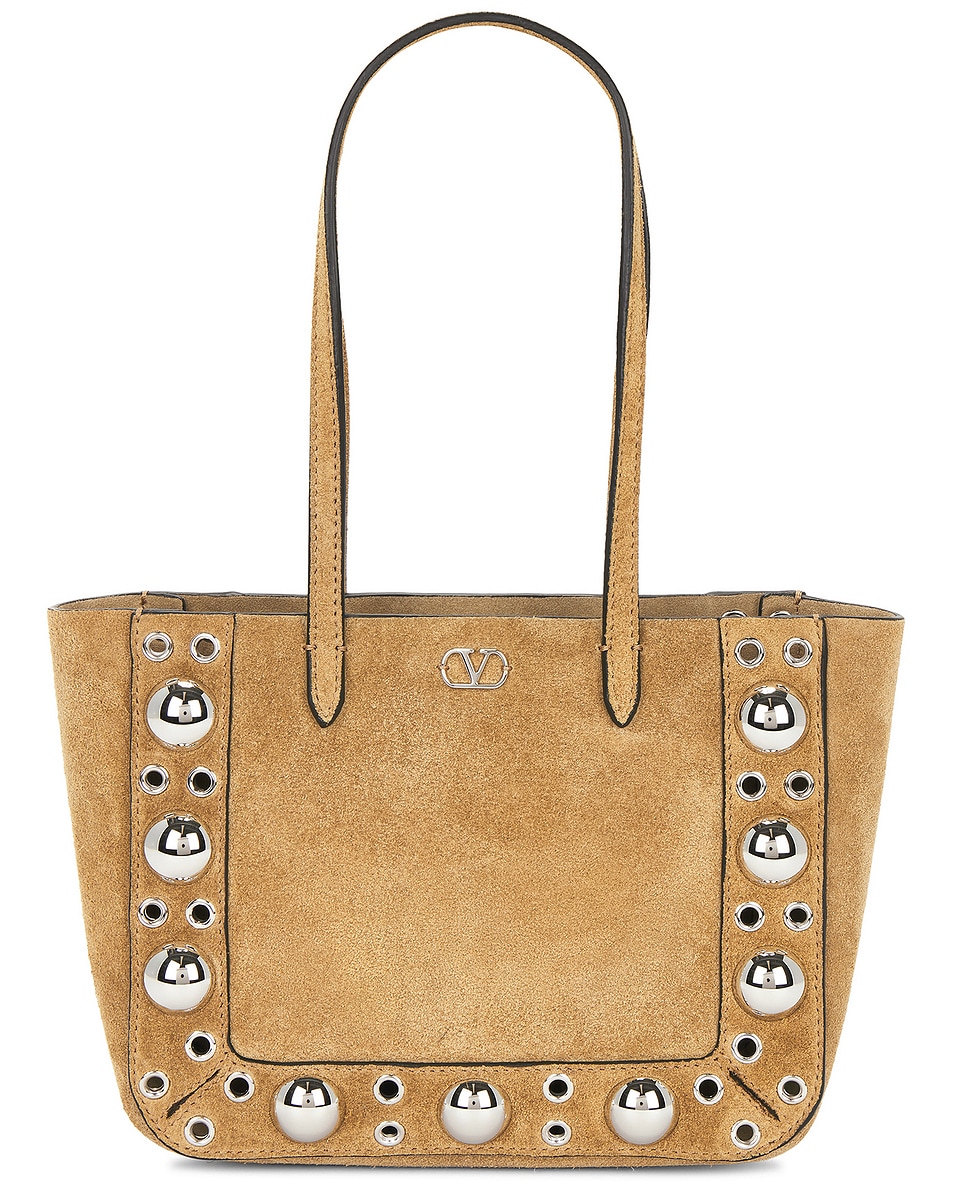 Image 1 of Valentino Garavani Nellcote Mini Tote Bag in Havana Beige