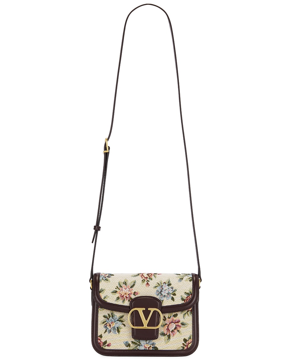 Image 1 of Valentino Garavani 9to5 Small Shoulder Bag in Multicolor & Oak Brown