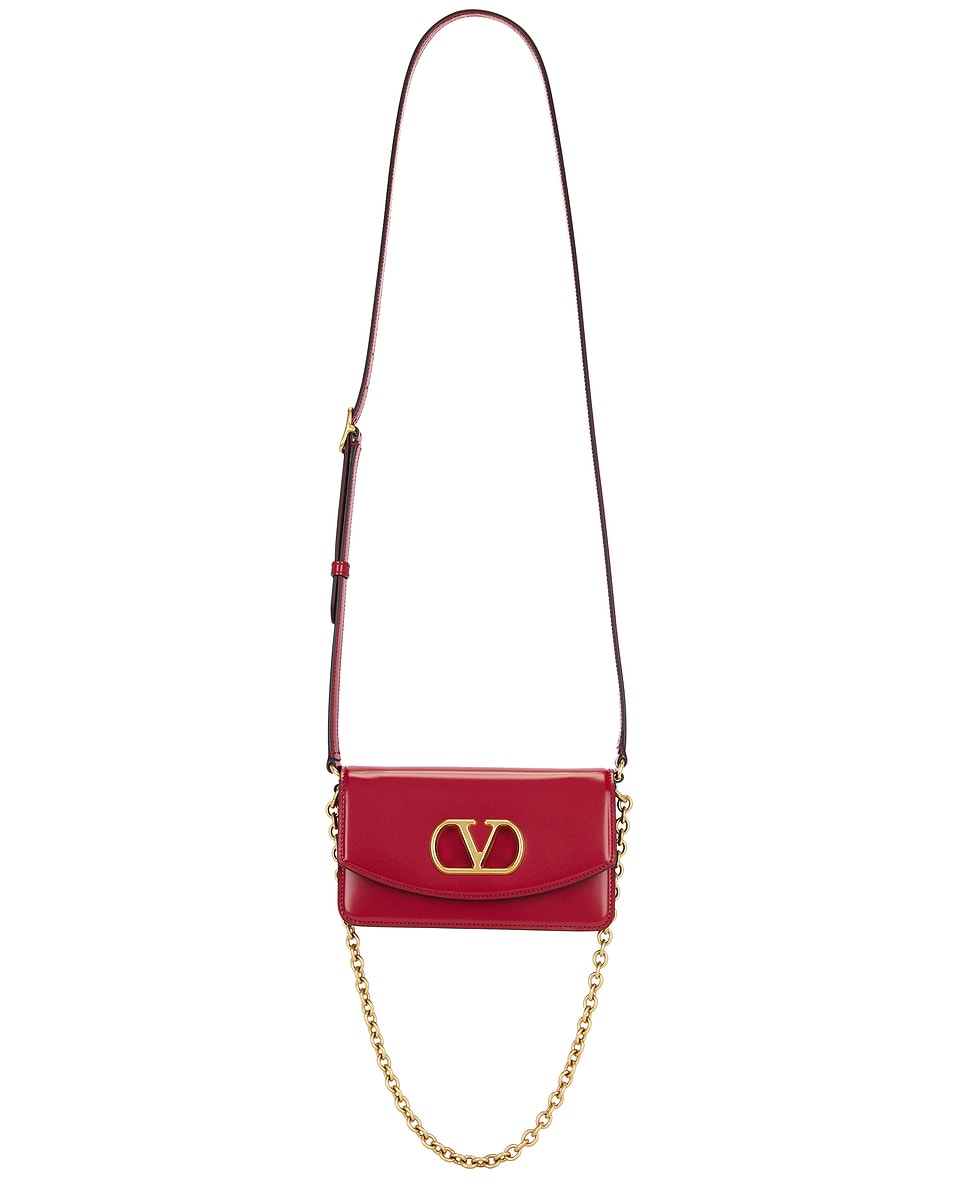 Image 1 of Valentino Garavani Vain Small Clutch in Rosso