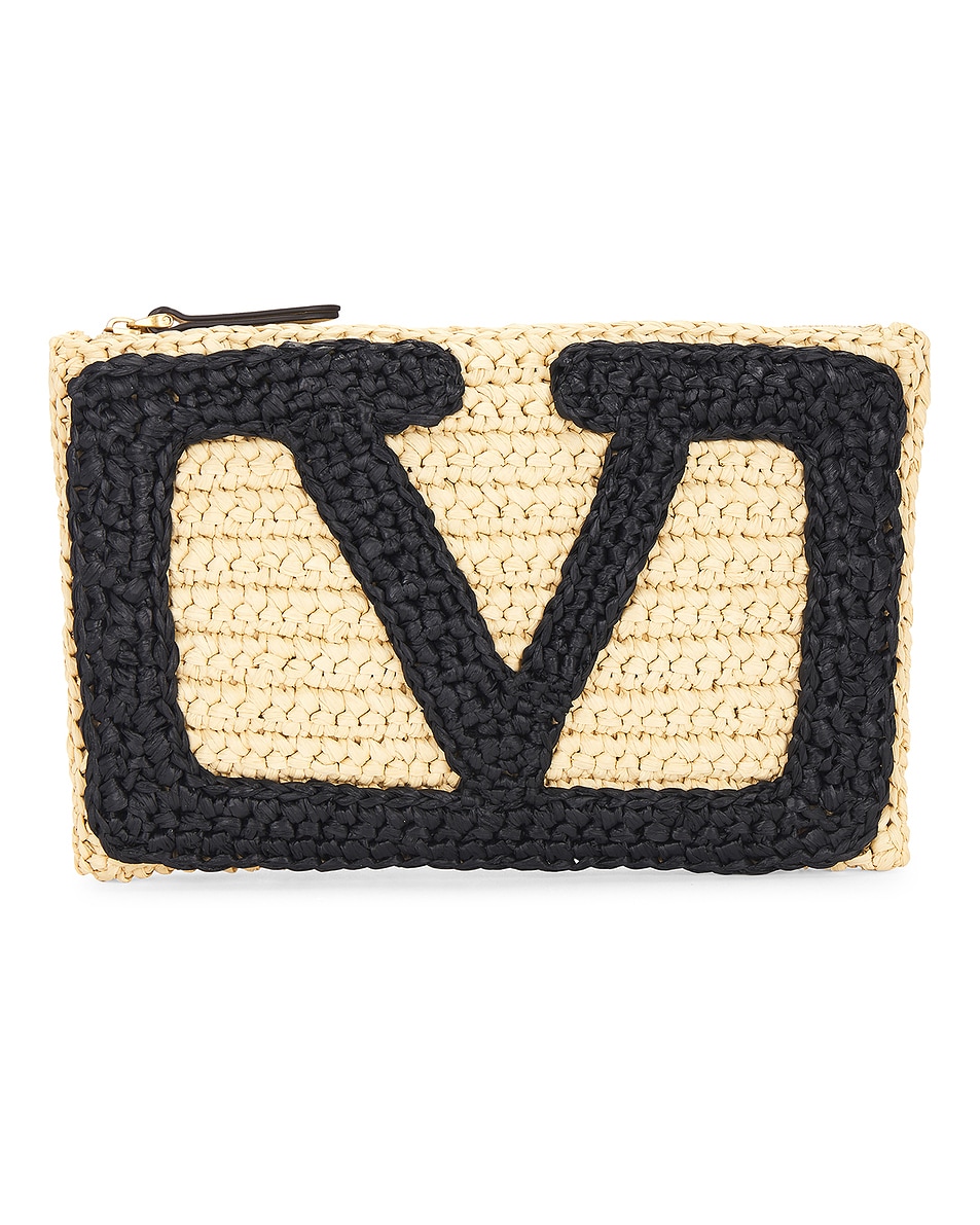 Image 1 of Valentino Garavani Viva Superstar Pouch in Naturale & Nero