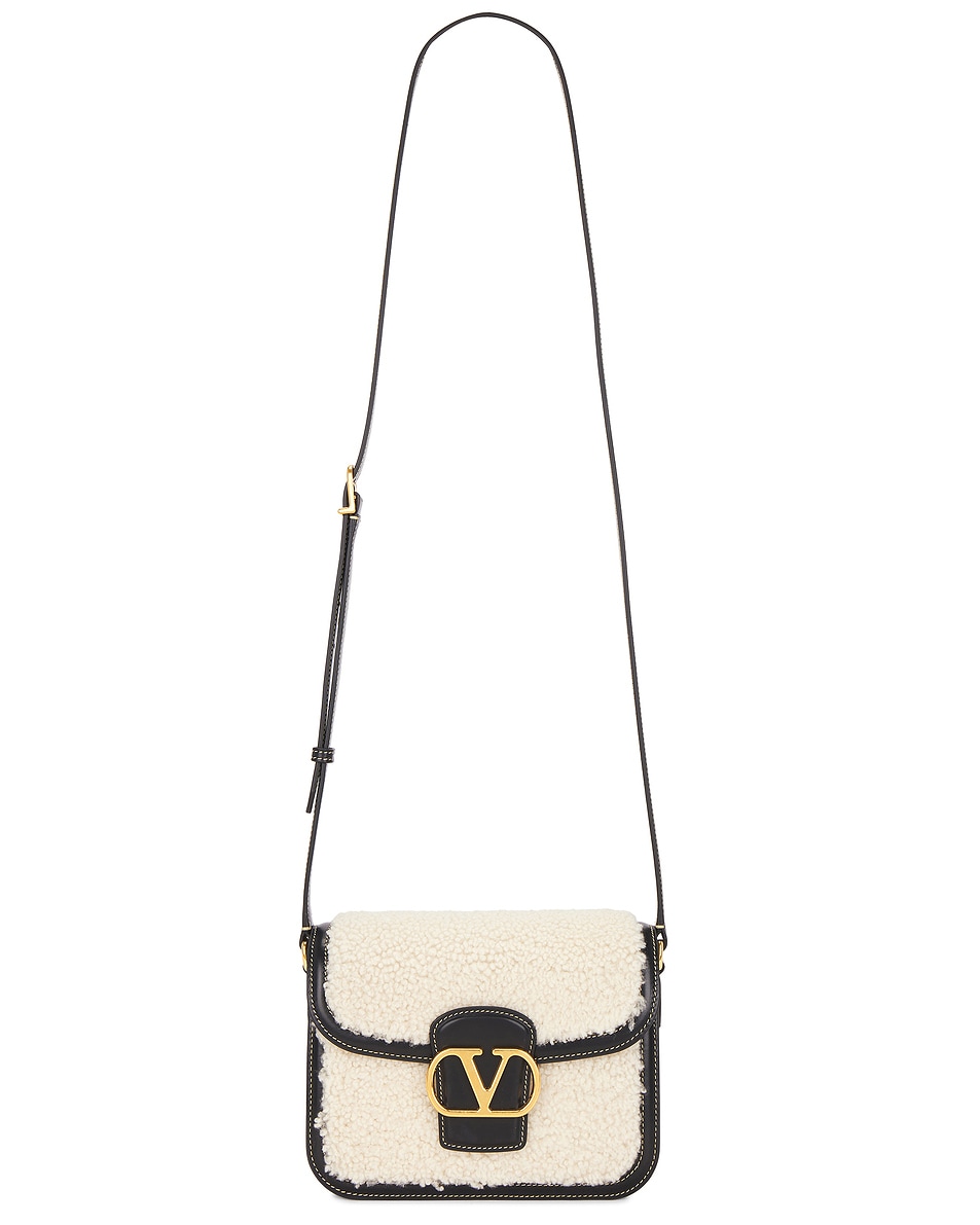 Image 1 of Valentino Garavani 9to5 Small Shoulder Bag in Naturale & Nero