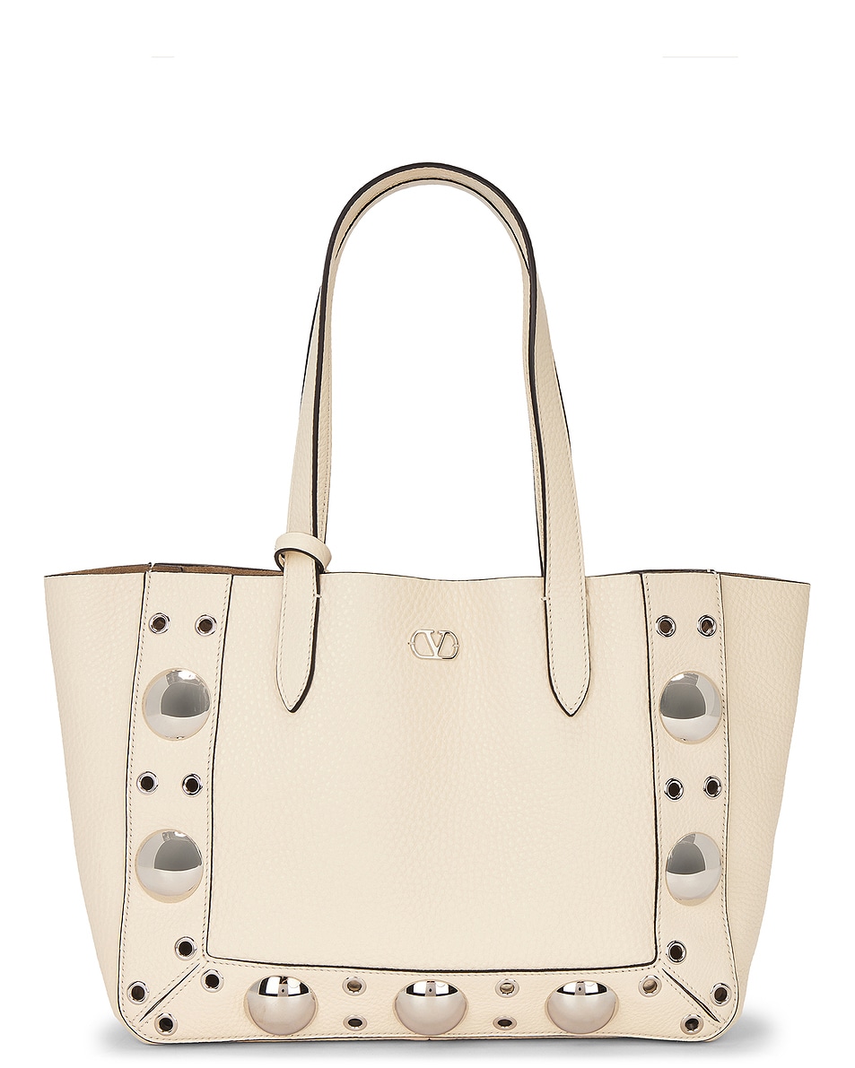 Image 1 of Valentino Garavani Nellcote Medium Tote Bag in Light Ivory