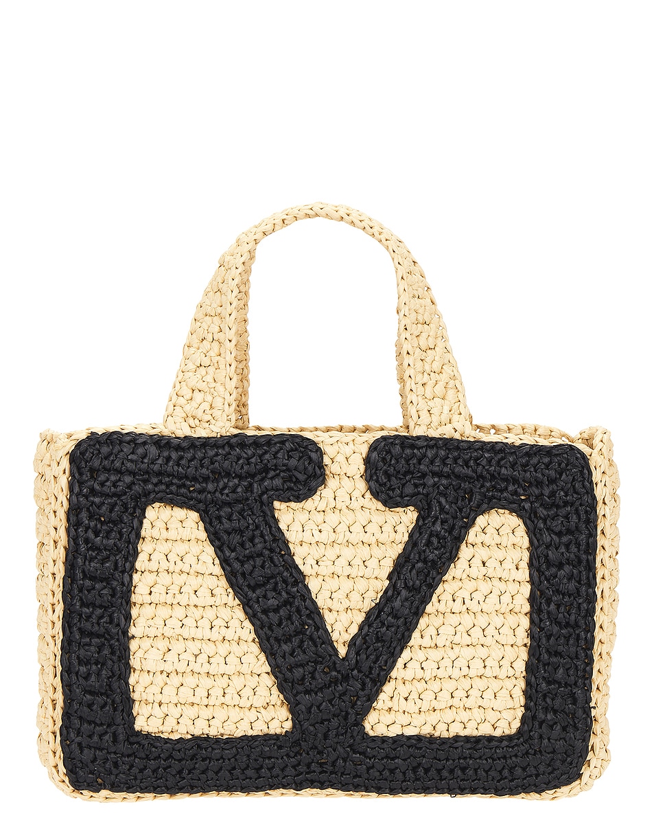 Image 1 of Valentino Garavani Viva Superstar Small Tote Bag in Naturale & Nero