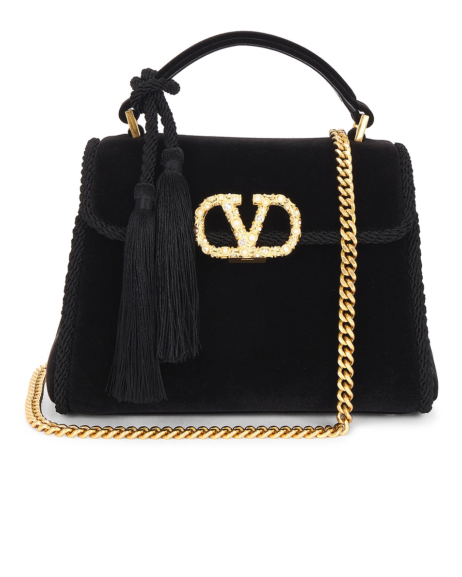 Image 1 of Valentino Garavani V Sling Mini Top Handle Bag in Black