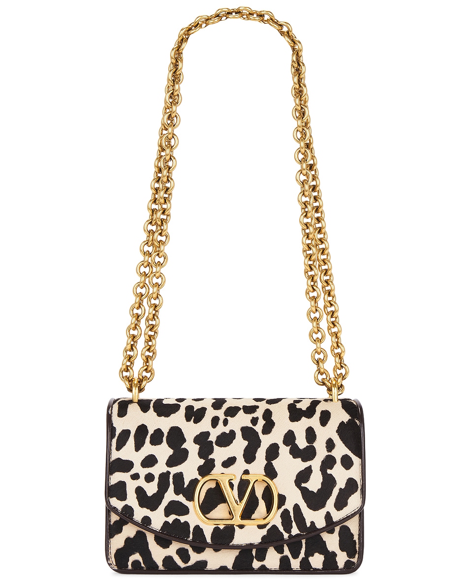 Image 1 of Valentino Garavani Vain Small Shoulder Bag in Naturale, Testa Di Moro, & Oak Brown