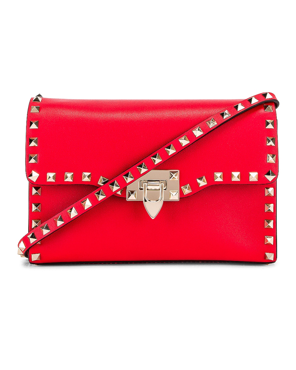 Image 1 of Valentino Garavani Rockstud Crossbody Bag in Red