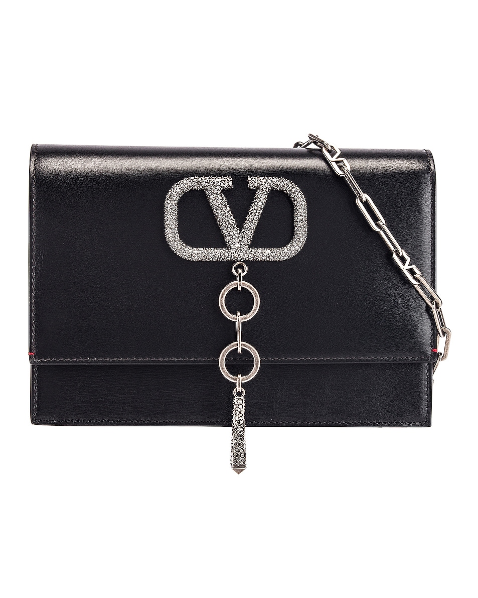 Image 1 of Valentino Garavani VRing Case Crossbody Bag in Black Diamond