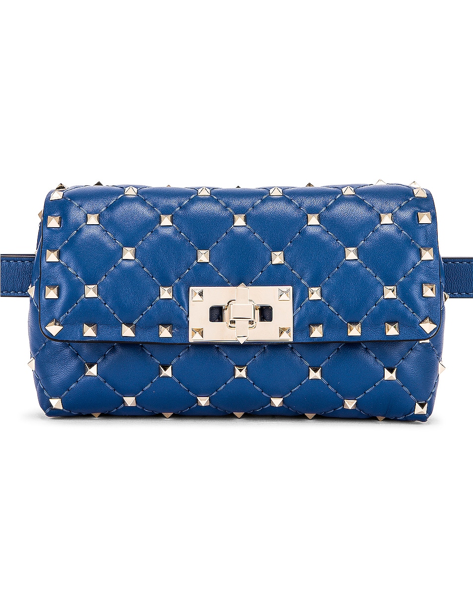 Image 1 of Valentino Garavani Rockstud Spike Belt Bag in Baltique