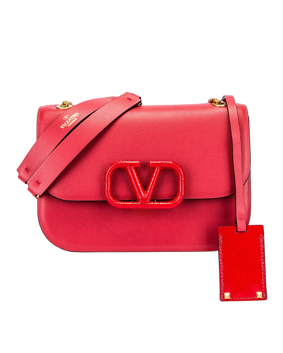 Image 1 of Valentino Garavani Small VSling Chain Shoulder Bag in Rock Pink & Rouge Pur