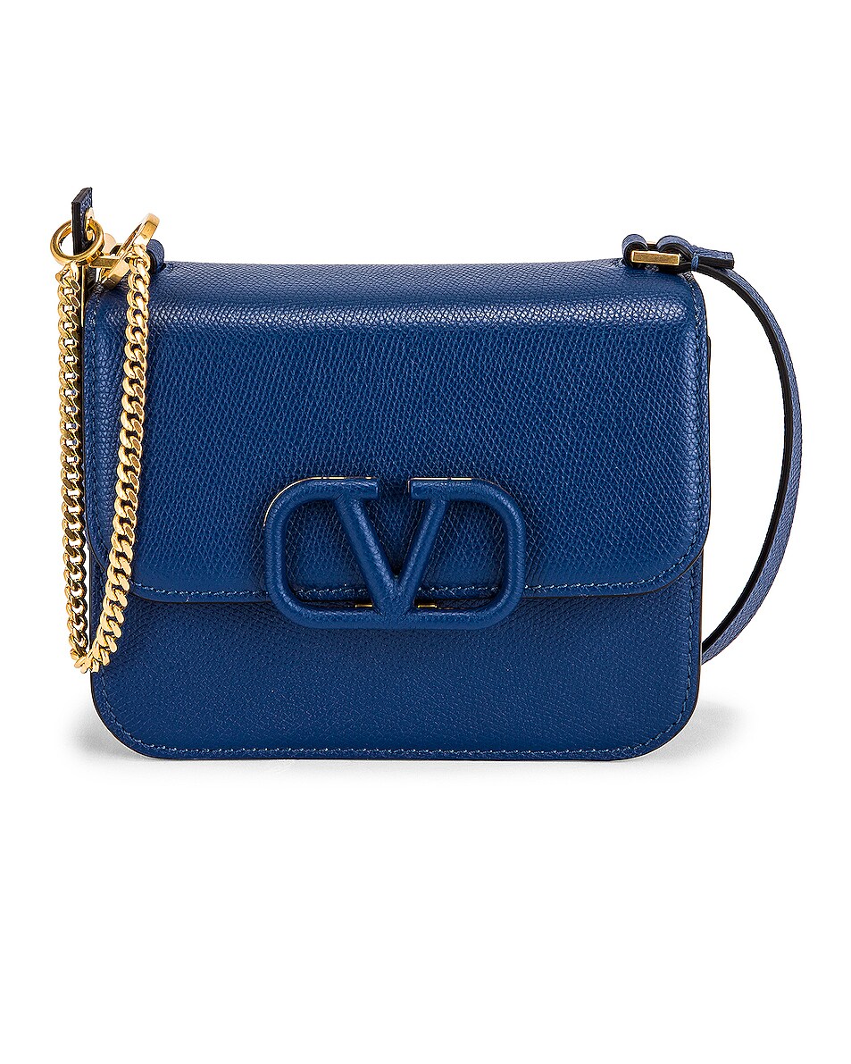 Image 1 of Valentino Garavani Small VSling Shoulder Bag in Blu Delft