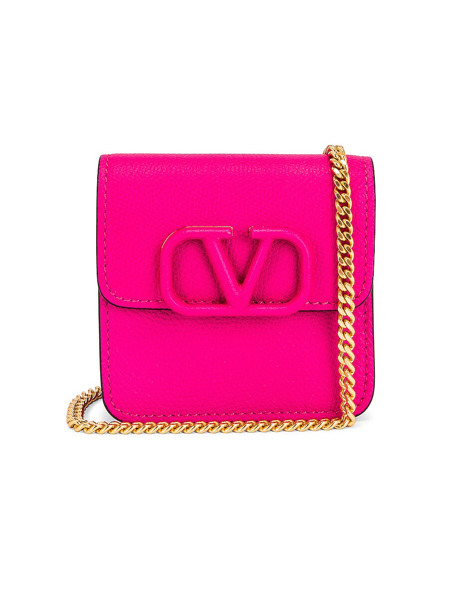 Image 1 of Valentino Garavani Small VSling Wallet on Chain Bag in Cyclamin Pink