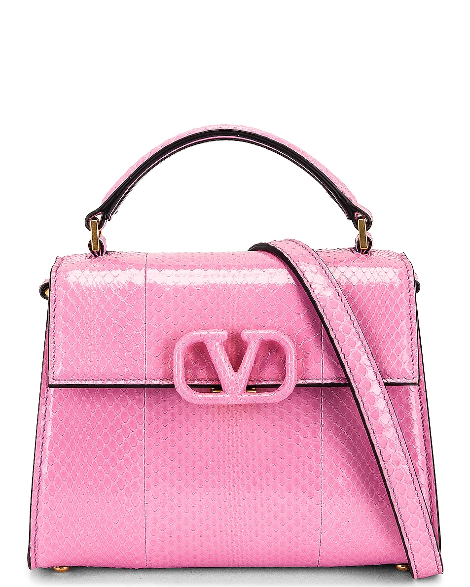Image 1 of Valentino Garavani Valentino Garavani Garavani Mini Top Handle Bag in Pretty Pink & Opal Grey