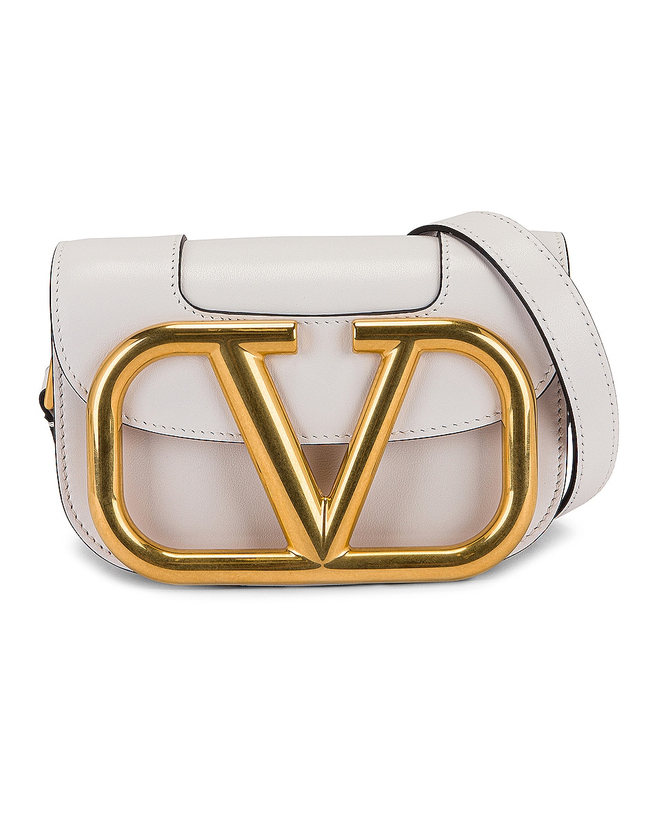 Image 1 of Valentino Garavani Small Logo Shoulder Bag in Bianco Ottico