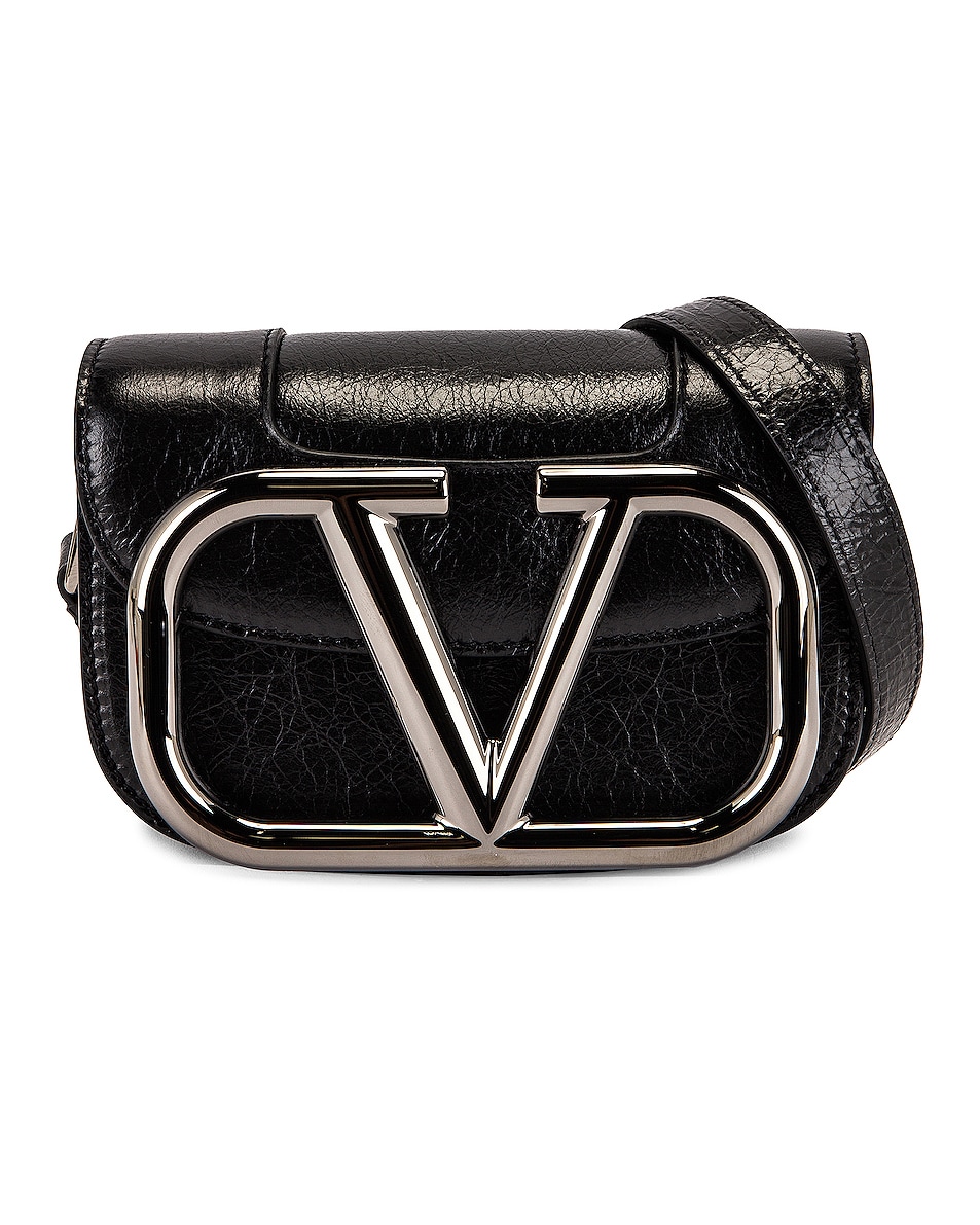 Image 1 of Valentino Garavani Small Logo Shoulder Bag in Nero