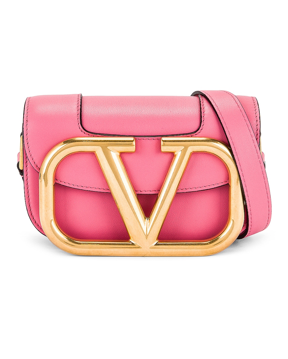 Image 1 of Valentino Garavani Small Supervee Shoulder Bag in Flamingo Pink