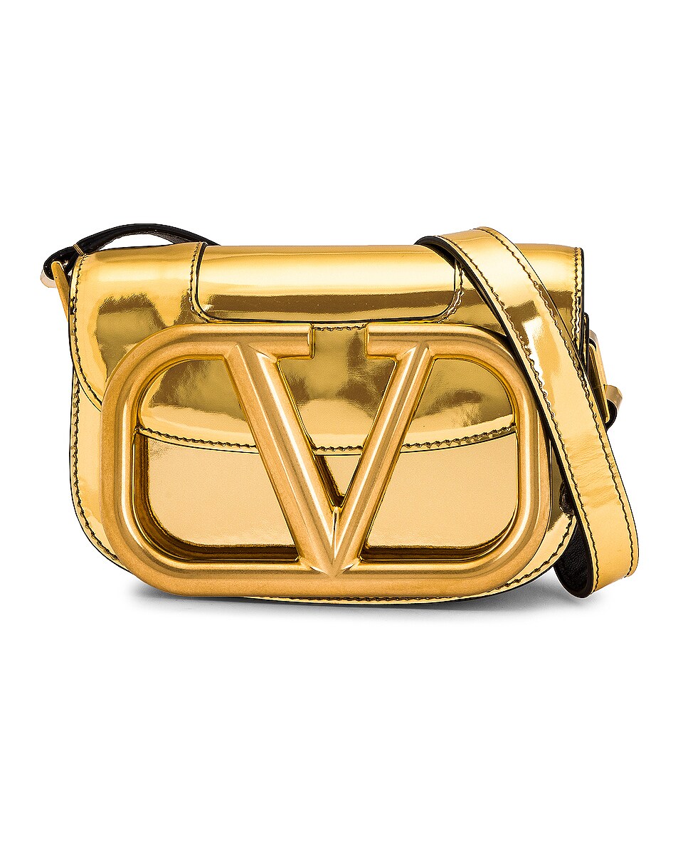Image 1 of Valentino Garavani Small Supervee Shoulder Bag in Antique Brass