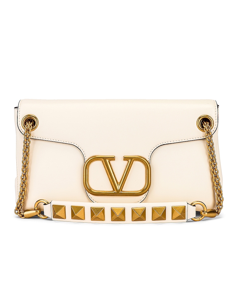 Image 1 of Valentino Garavani Stud Sign Shoulder Bag in Ivory