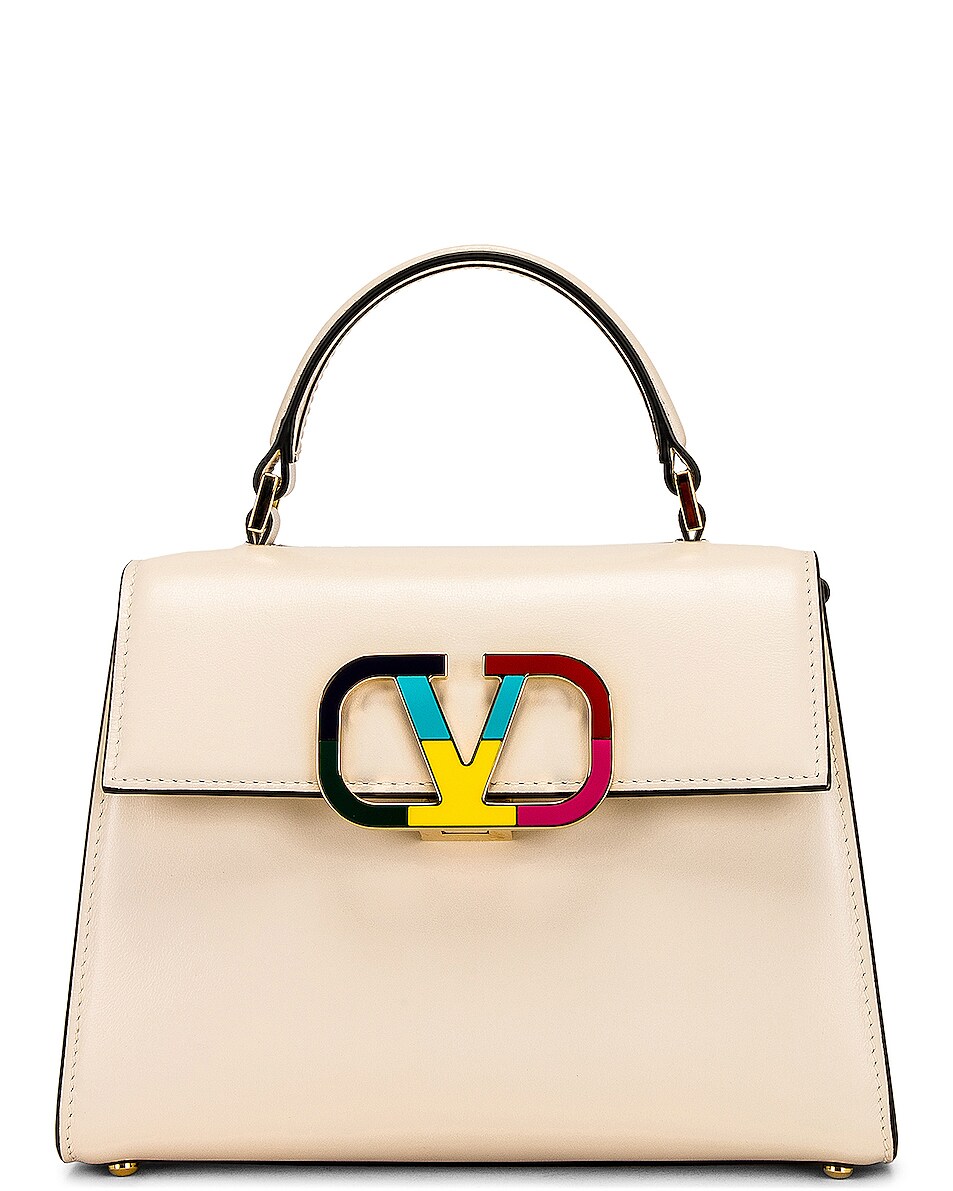 Image 1 of Valentino Garavani Small Vsling Top Handle Bag in Light Ivory