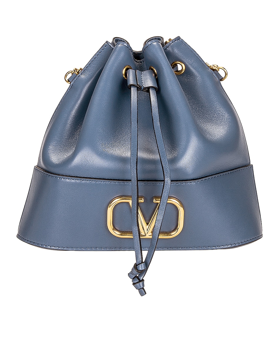 Image 1 of Valentino Garavani V Logo Signature Pouch Crossbody Bag in Oltremare