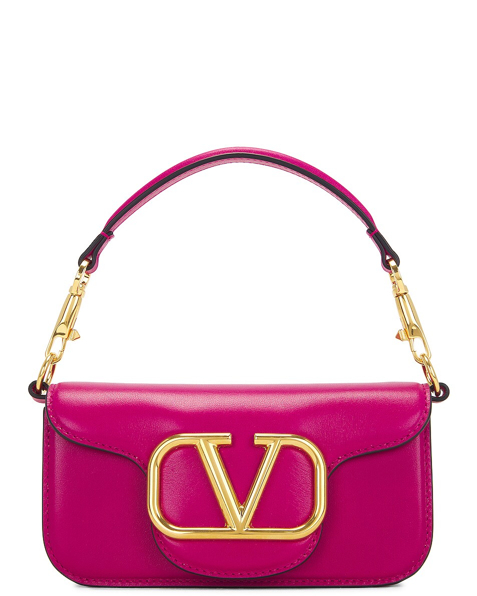 Image 1 of Valentino Garavani Small Logo Shoulder Bag in Rose Violet
