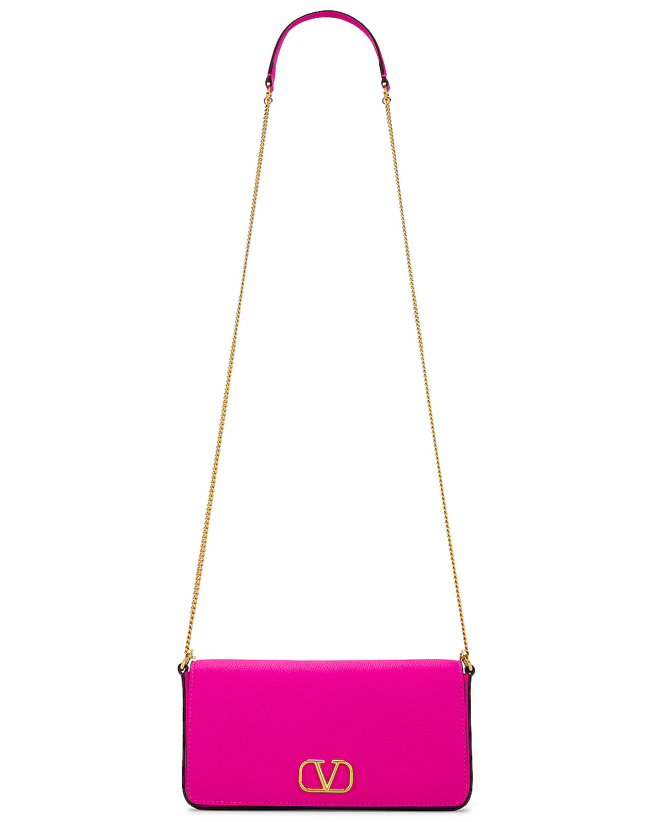 Image 1 of Valentino Garavani V Logo Signature Shoulder Bag in Pink
