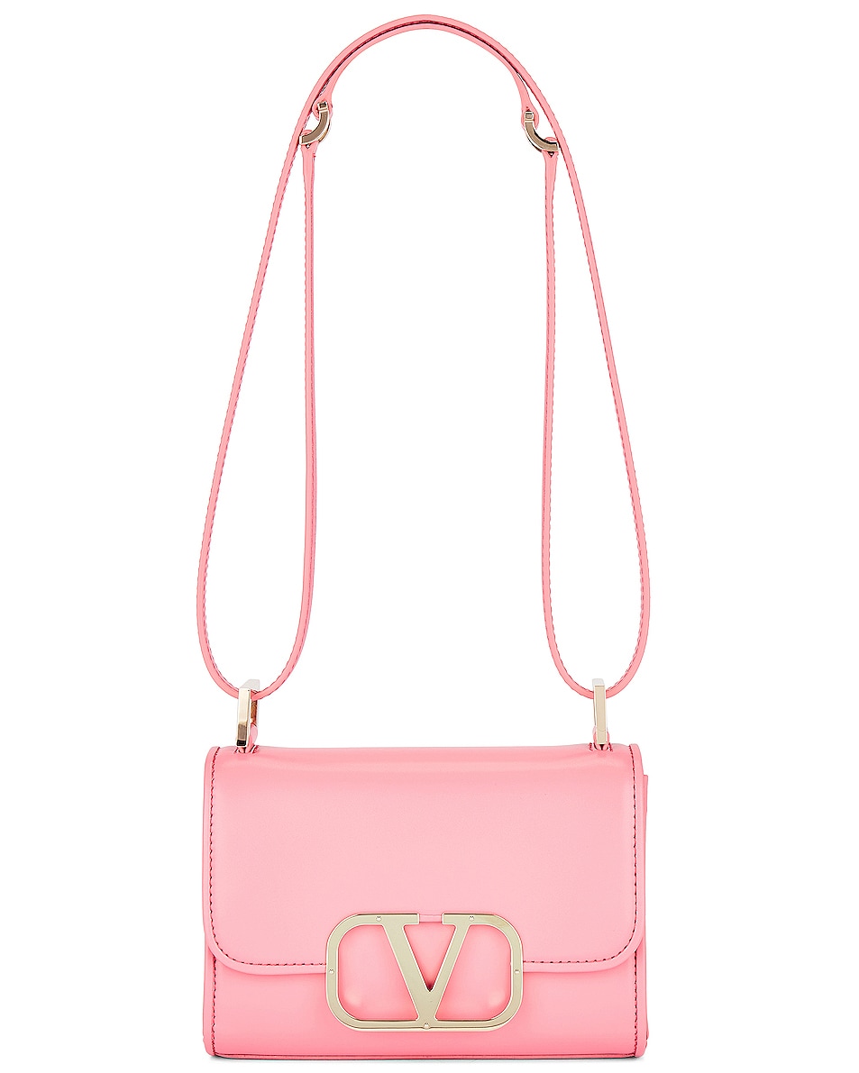 Image 1 of Valentino Garavani Small V Logo Type Shoulder Bag in Candy Rose
