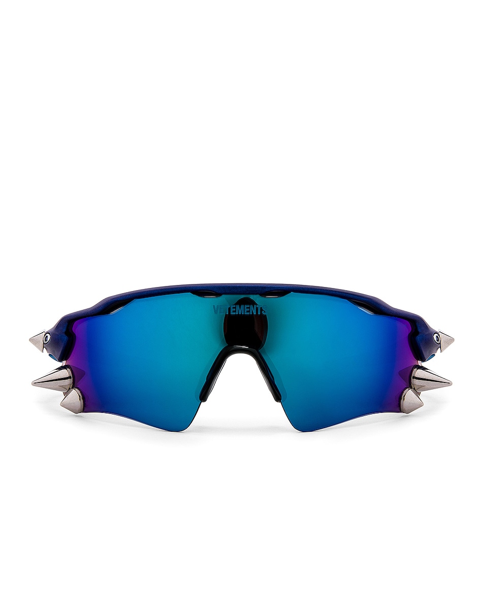 Image 1 of VETEMENTS Oakley Spikes 200 Sun Glasses in Blue