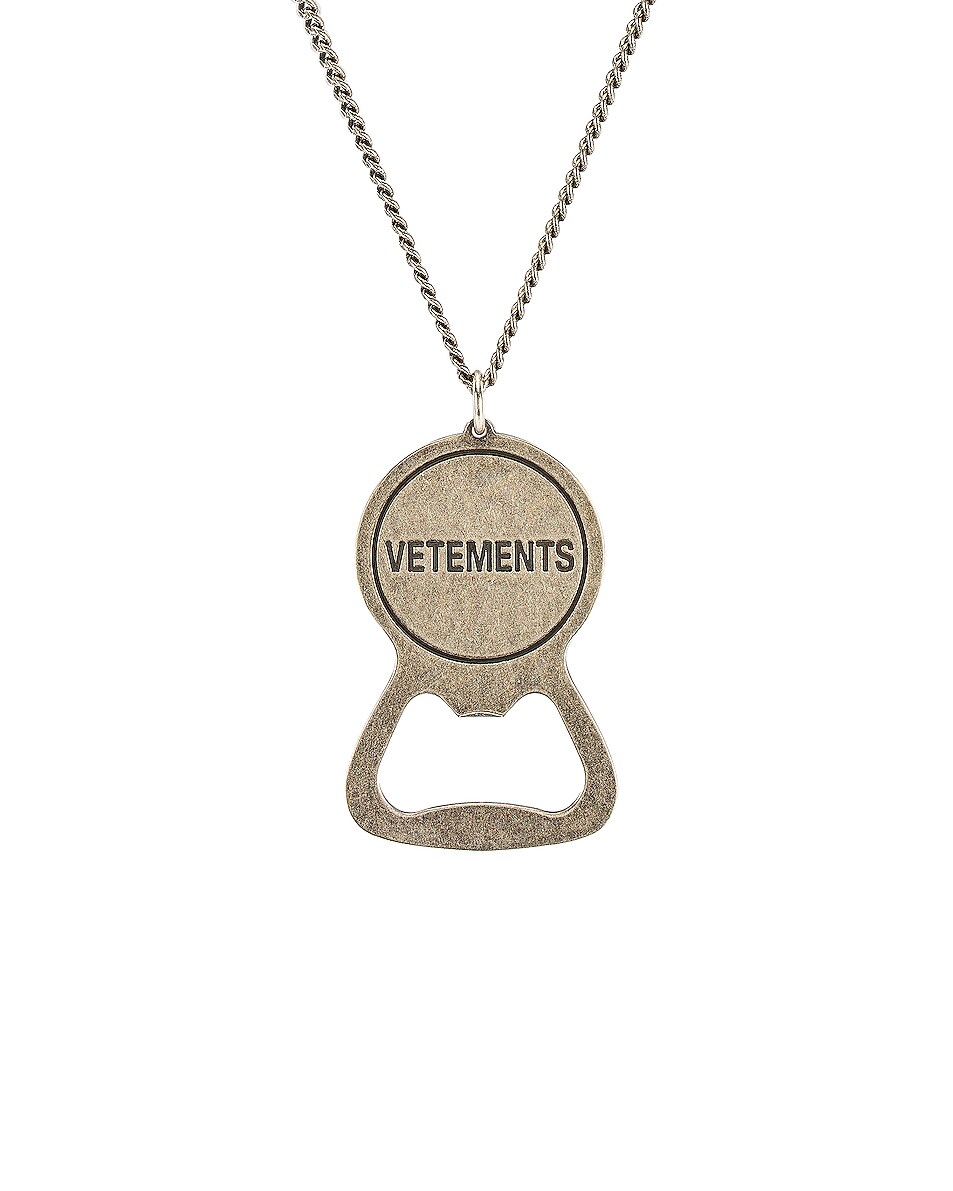 Image 1 of VETEMENTS Bottle Opener Necklace in Silver