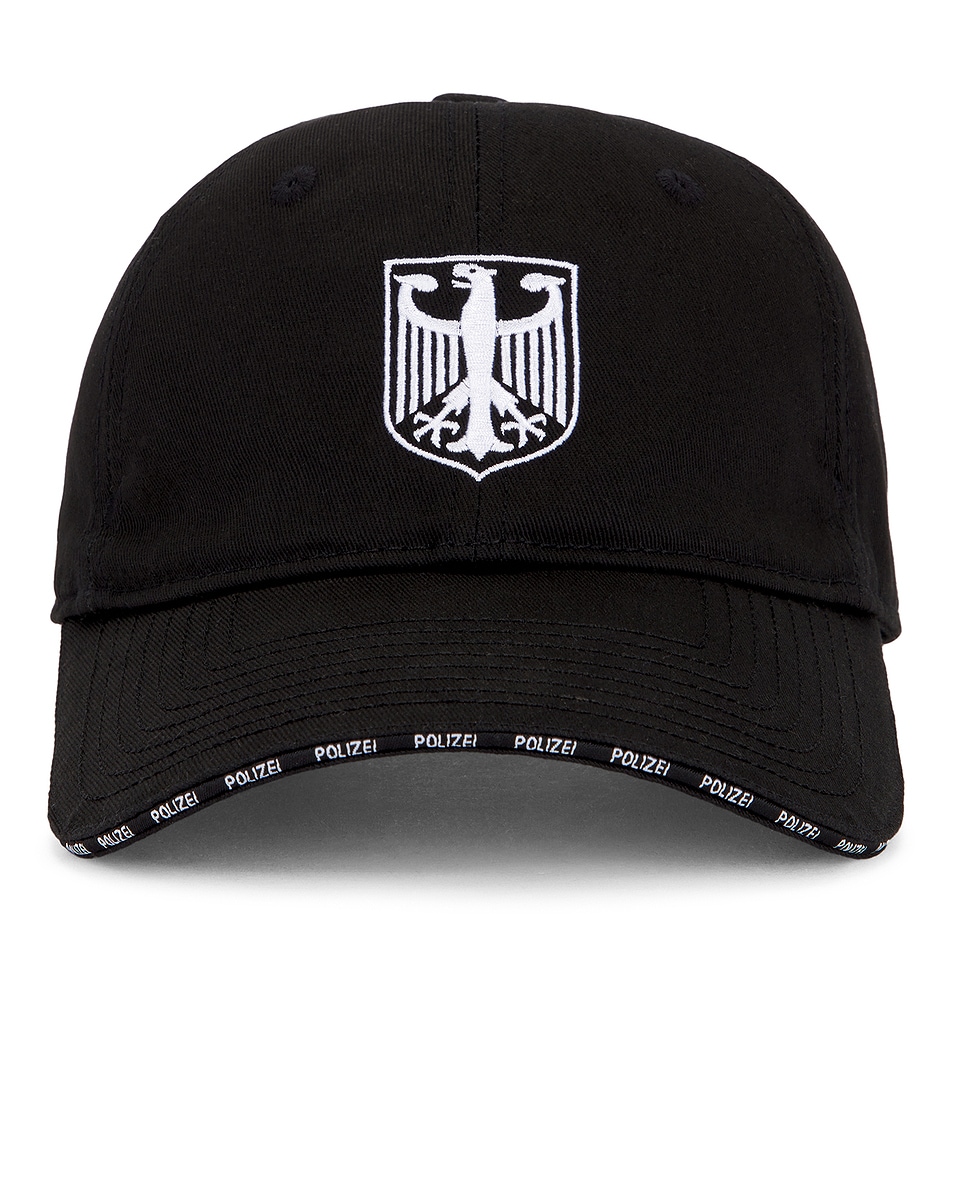 Image 1 of VETEMENTS Polizei Cap in Black & White