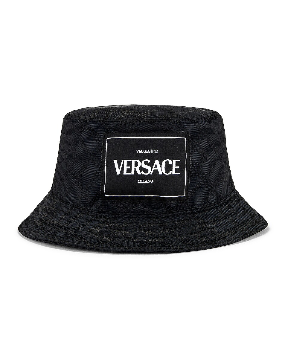 Image 1 of VERSACE Bucket Hat in Black