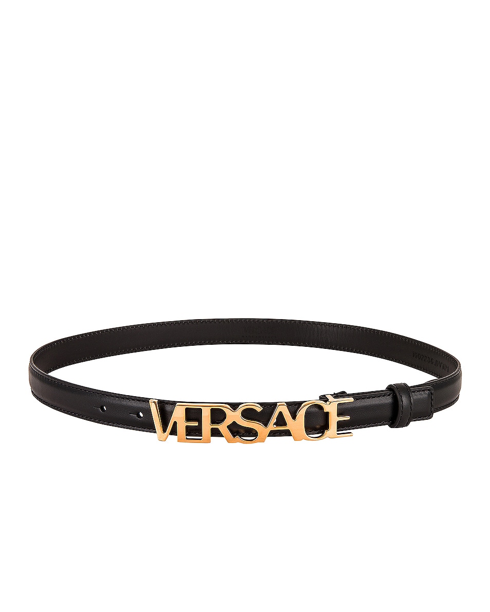Image 1 of VERSACE Logo Belt in Black