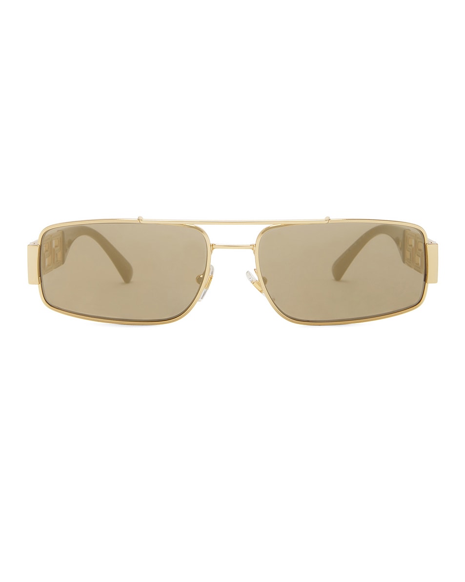 Image 1 of VERSACE Small Oval Frame Sunglasses in Gold