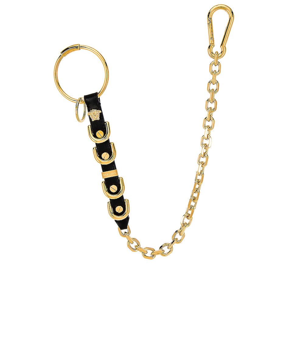 Image 1 of VERSACE Keychain in Black & Gold