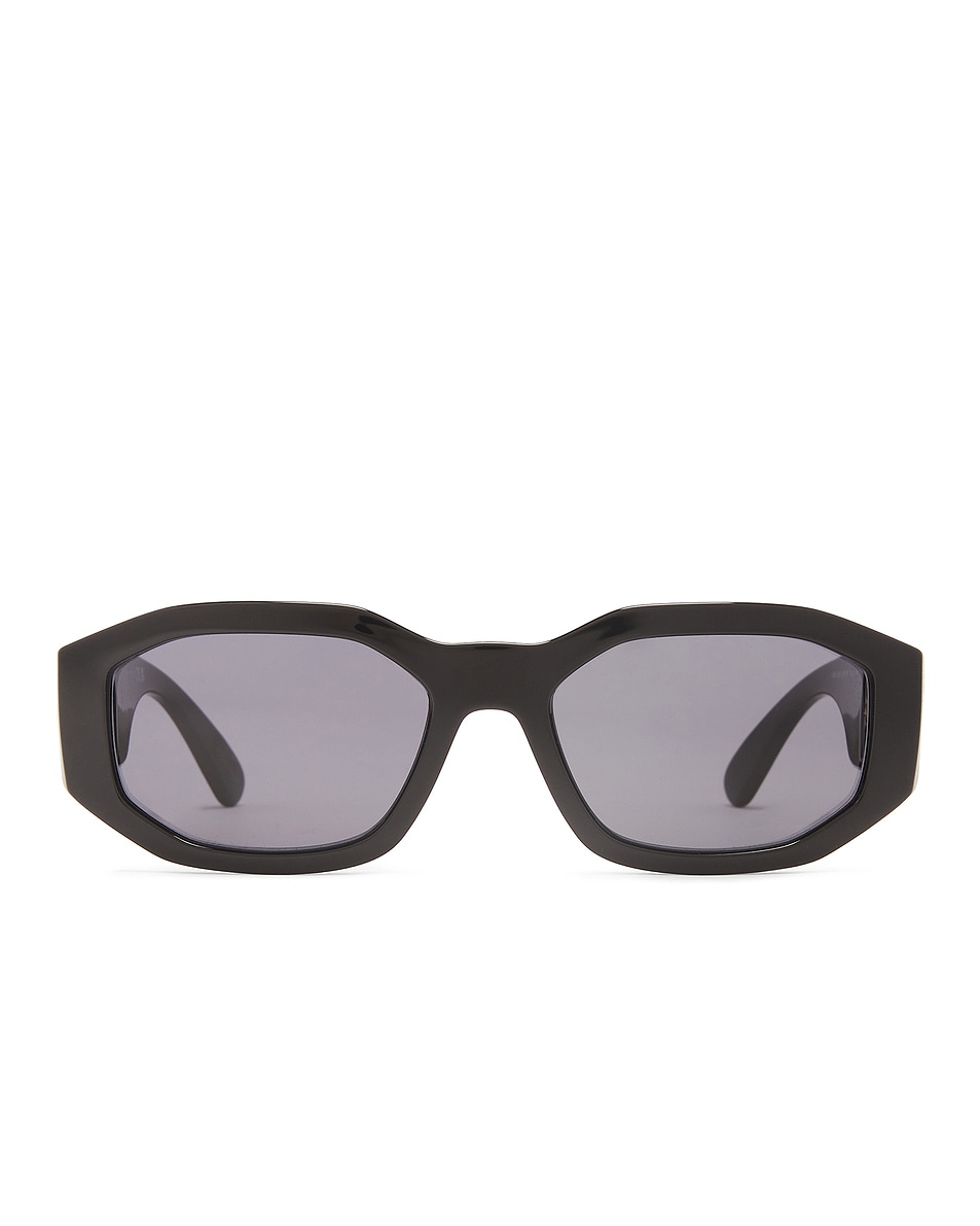 Image 1 of VERSACE Biggie Oval Sunglasses in Black
