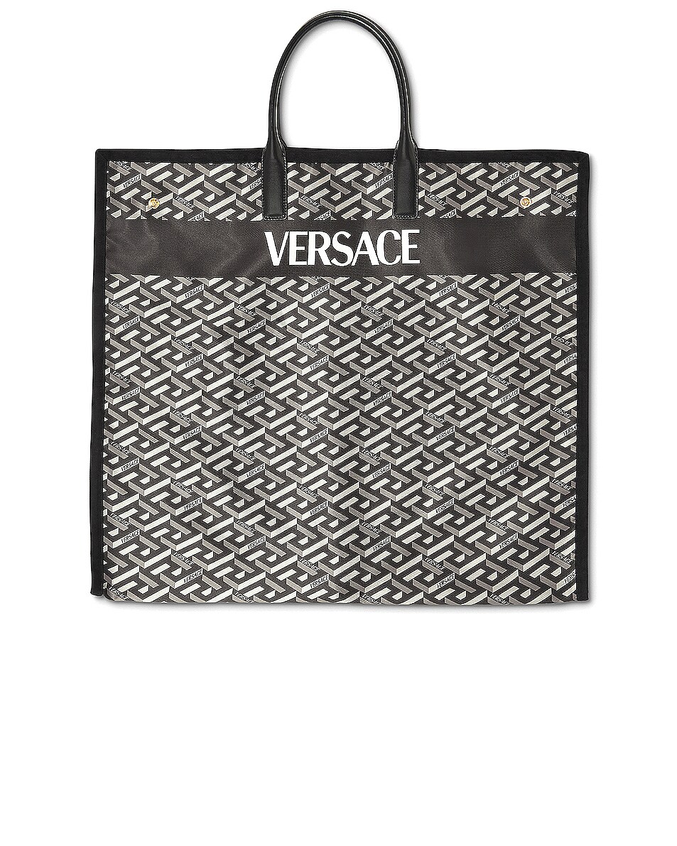 Image 1 of VERSACE Greca Signature Garment Bag in Nero & Grigio