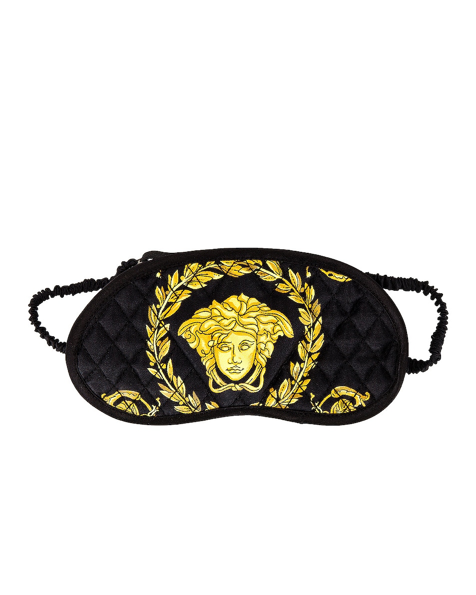 VERSACE Barocco Eye Mask in Black & Gold | FWRD