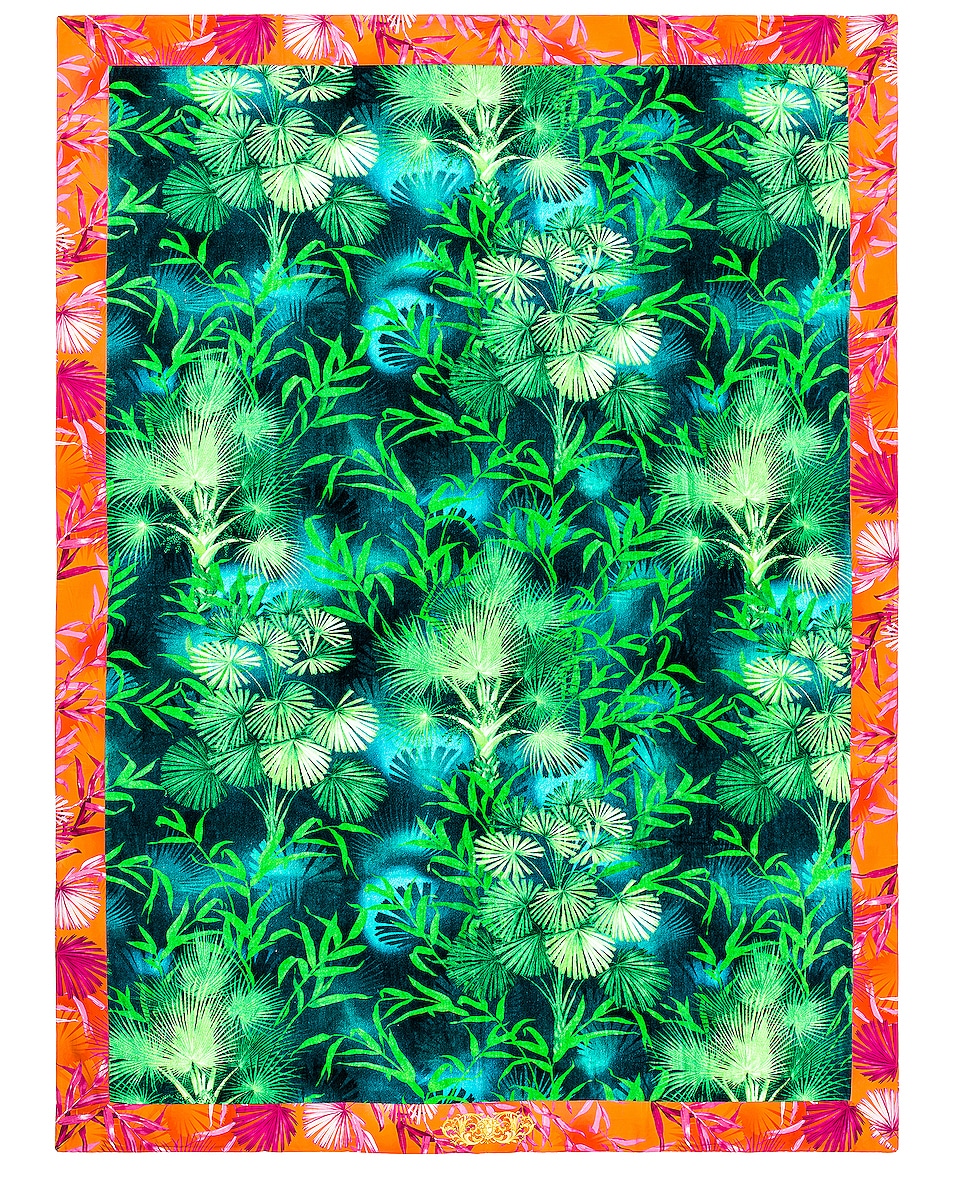Image 1 of VERSACE Jungle Beach Towel in Green Print