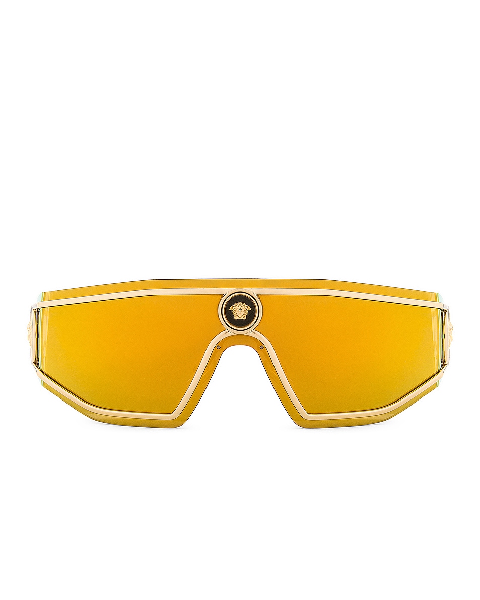 Image 1 of VERSACE Futuristic Sunglasses in Gold