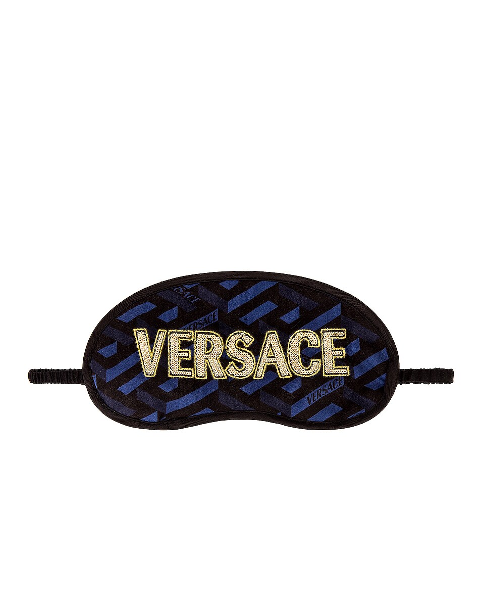 Image 1 of VERSACE Monogram Eye Mask in Blue