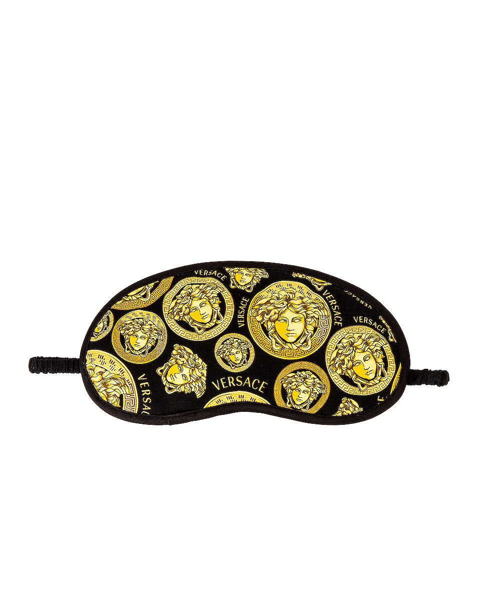 Image 1 of VERSACE Medusa Amplified Eye Mask in Nero & Oro