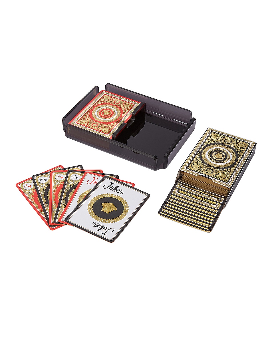 Image 1 of VERSACE Playing Cards in Nero & Oro