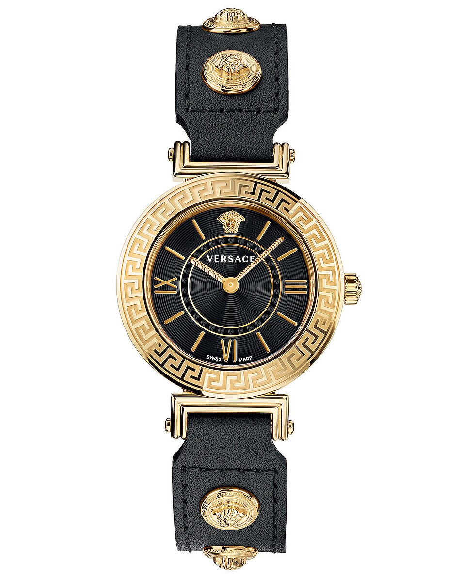 Image 1 of VERSACE Tribute 35mm Watch in Yellow Gold & Black