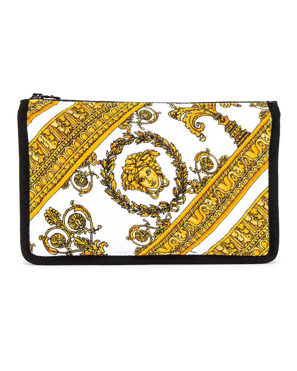 Image 1 of VERSACE I Heart Baroque Big Cosmetic Case in White & Gold & Black