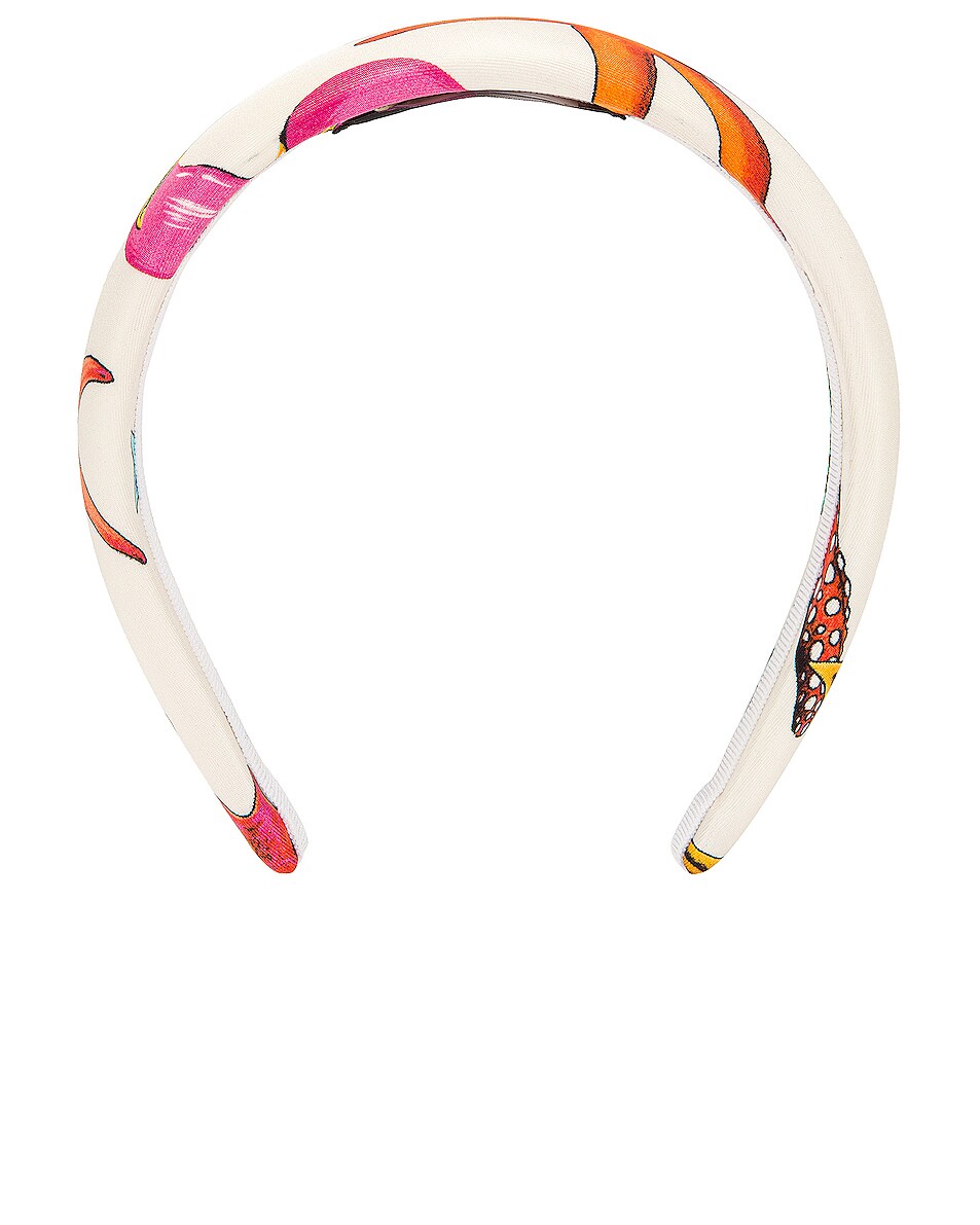 Image 1 of VERSACE Tresor De La Mer All Over Headband in White & Multicolor