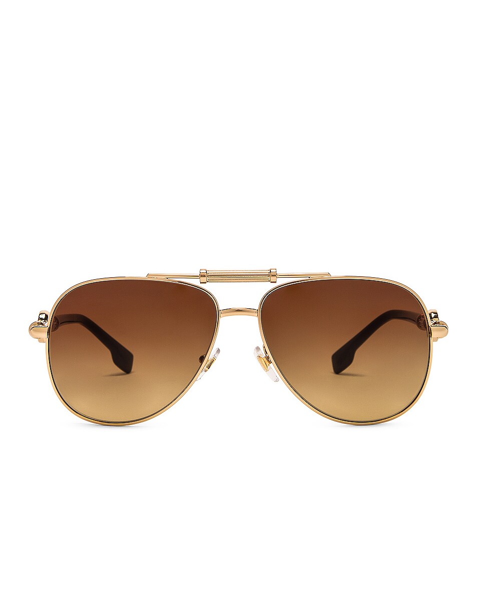 Image 1 of VERSACE Medusapolis Aviator Sunglasses in Gold & Brown Gradient