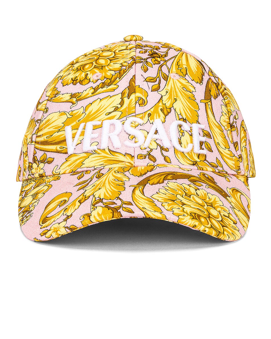 Image 1 of VERSACE Barocco All Over Hat in Candy & Oro