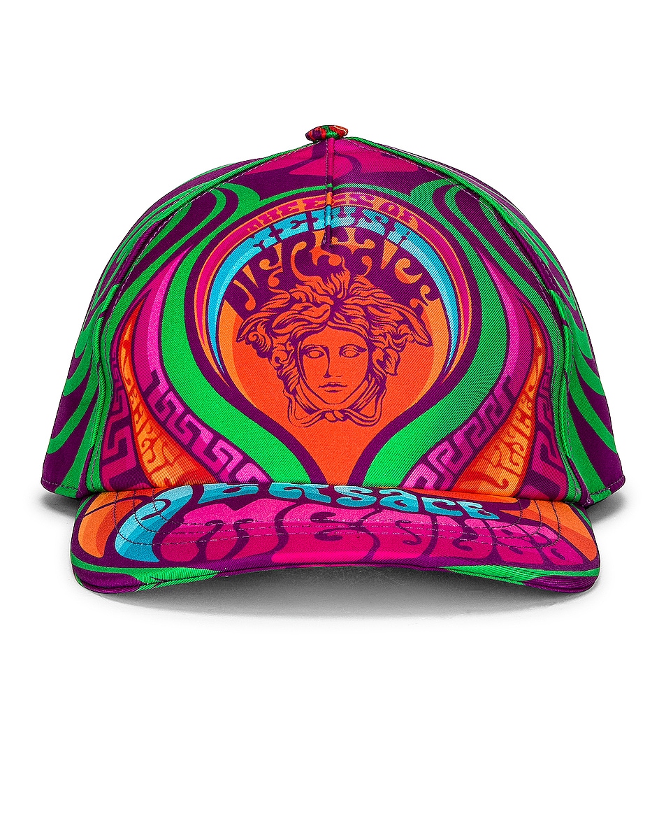 Image 1 of VERSACE Woorsace Hat in Arancione & Multicolor