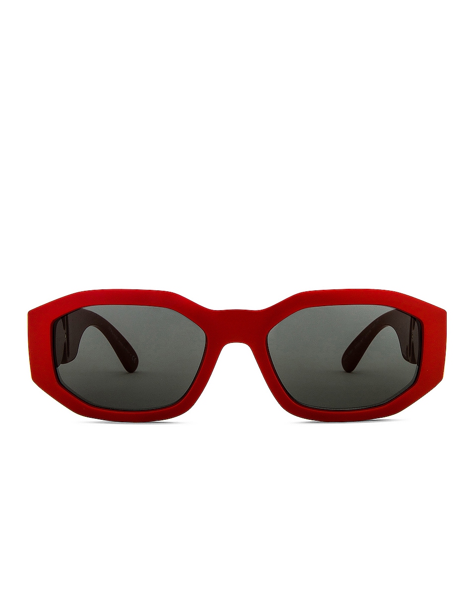 Image 1 of VERSACE Rectangle Sunglasses in Red