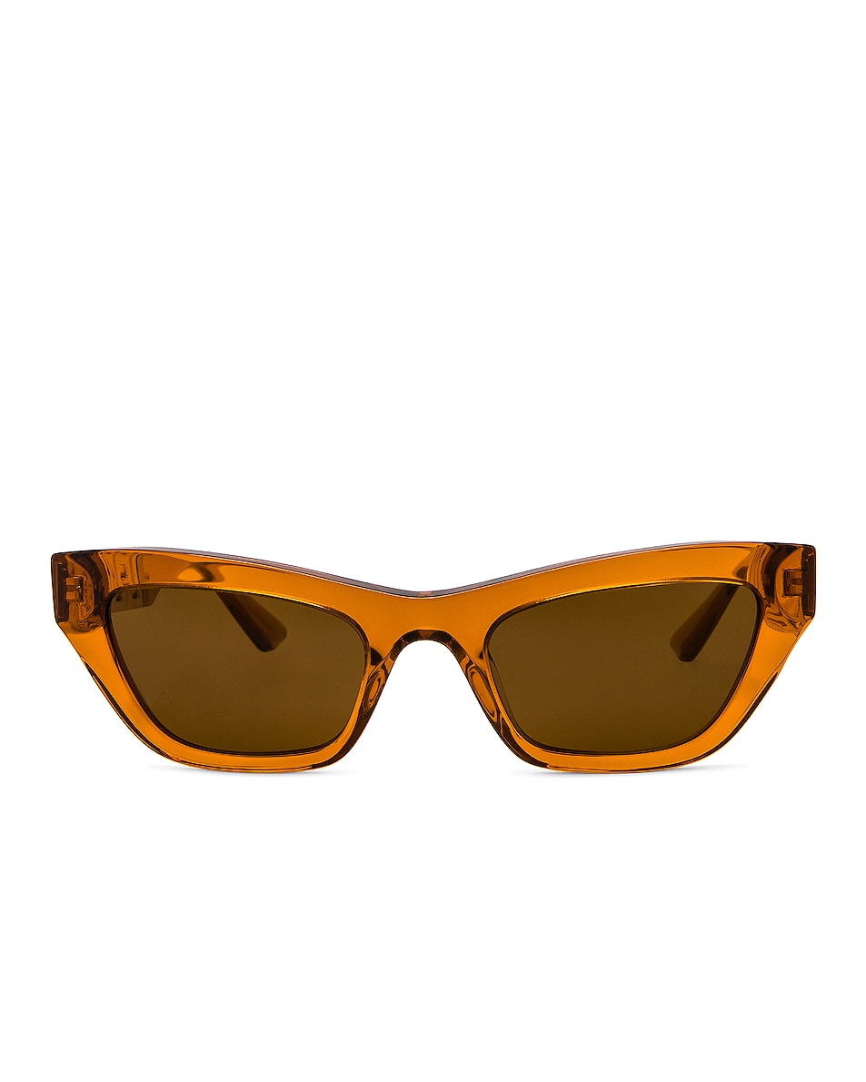 Image 1 of VERSACE Cat Eye Sunglasses in Transparent Orange & Dark Bronze