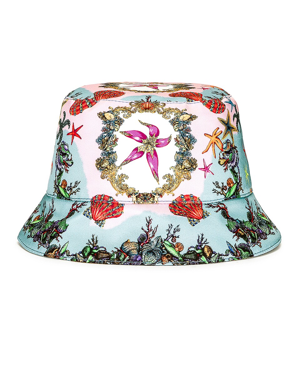 Image 1 of VERSACE Reversible Tresor De La Mer Bucket Hat in Giallo & Multicolor